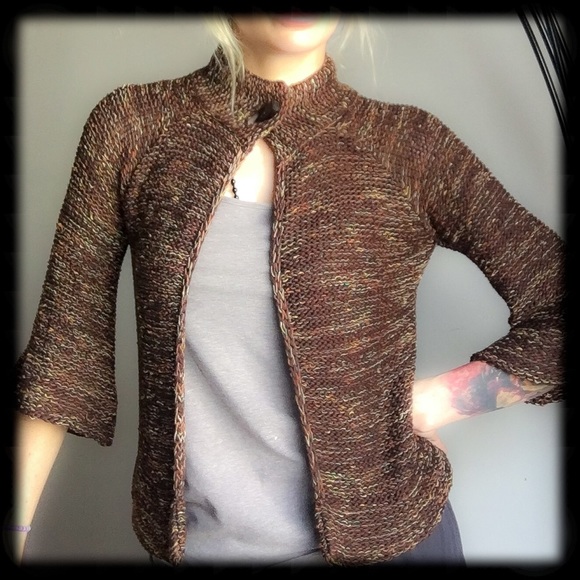 BCBGMaxAzria button down sweater top - Picture 3 of 4